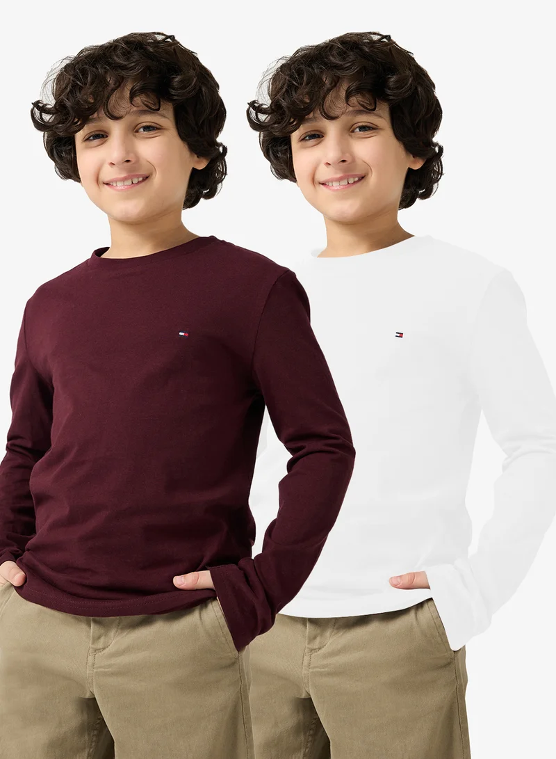 Kids 2 Pack Slogan Crew Neck T-Shirt